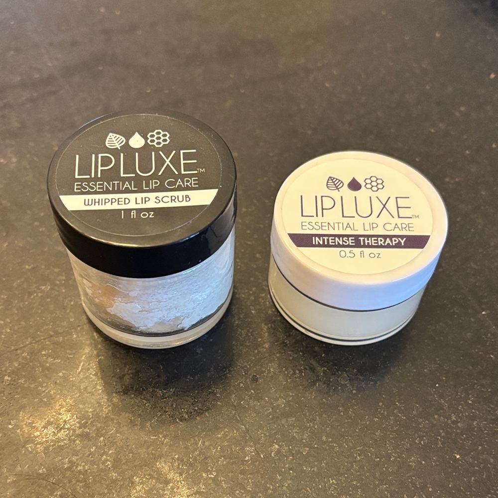 Luxe Whipped Lip Scrub and Intense Therapy Set - Black and Cream